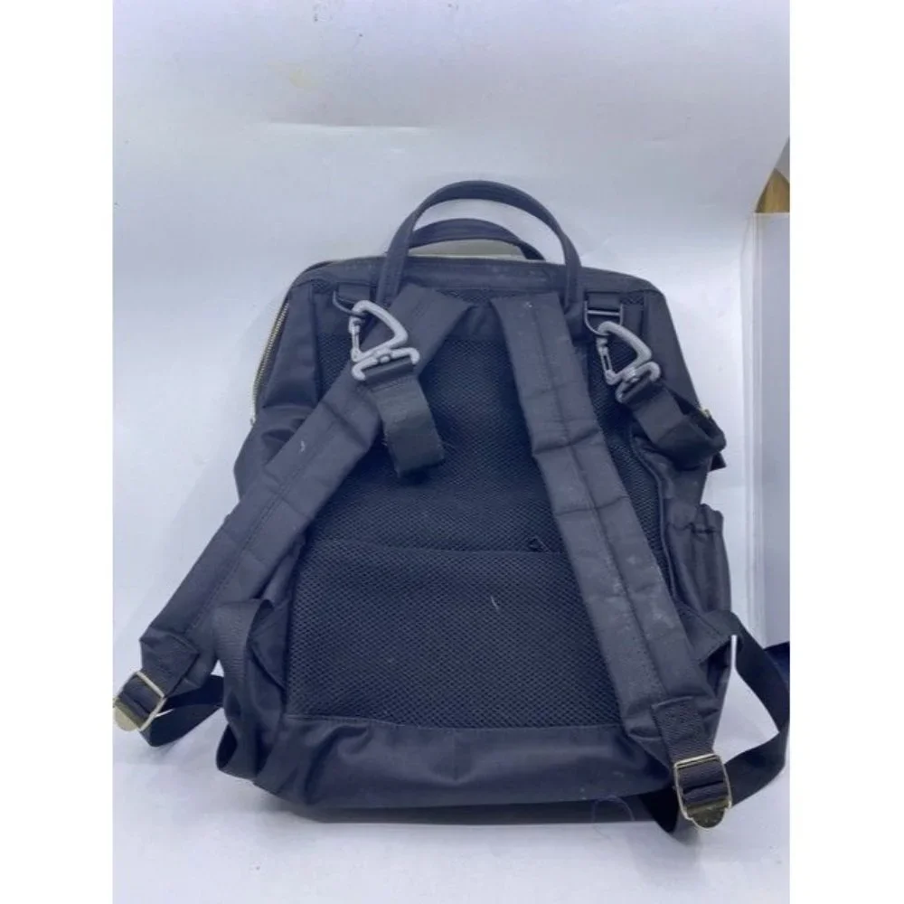 Multi Pocket Black Fabric Backpack